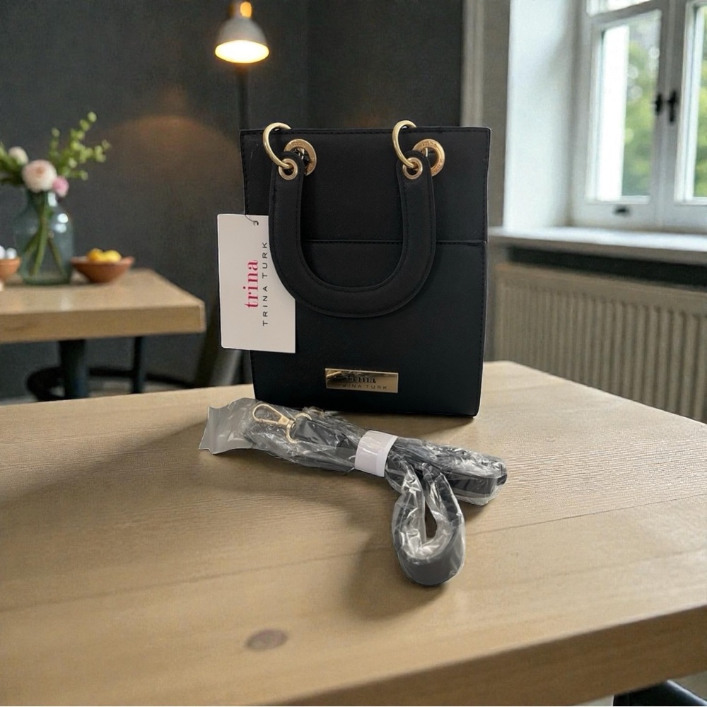 Trina Turk Black Convertible Crossbody Bag - NWT - Vegan Leather